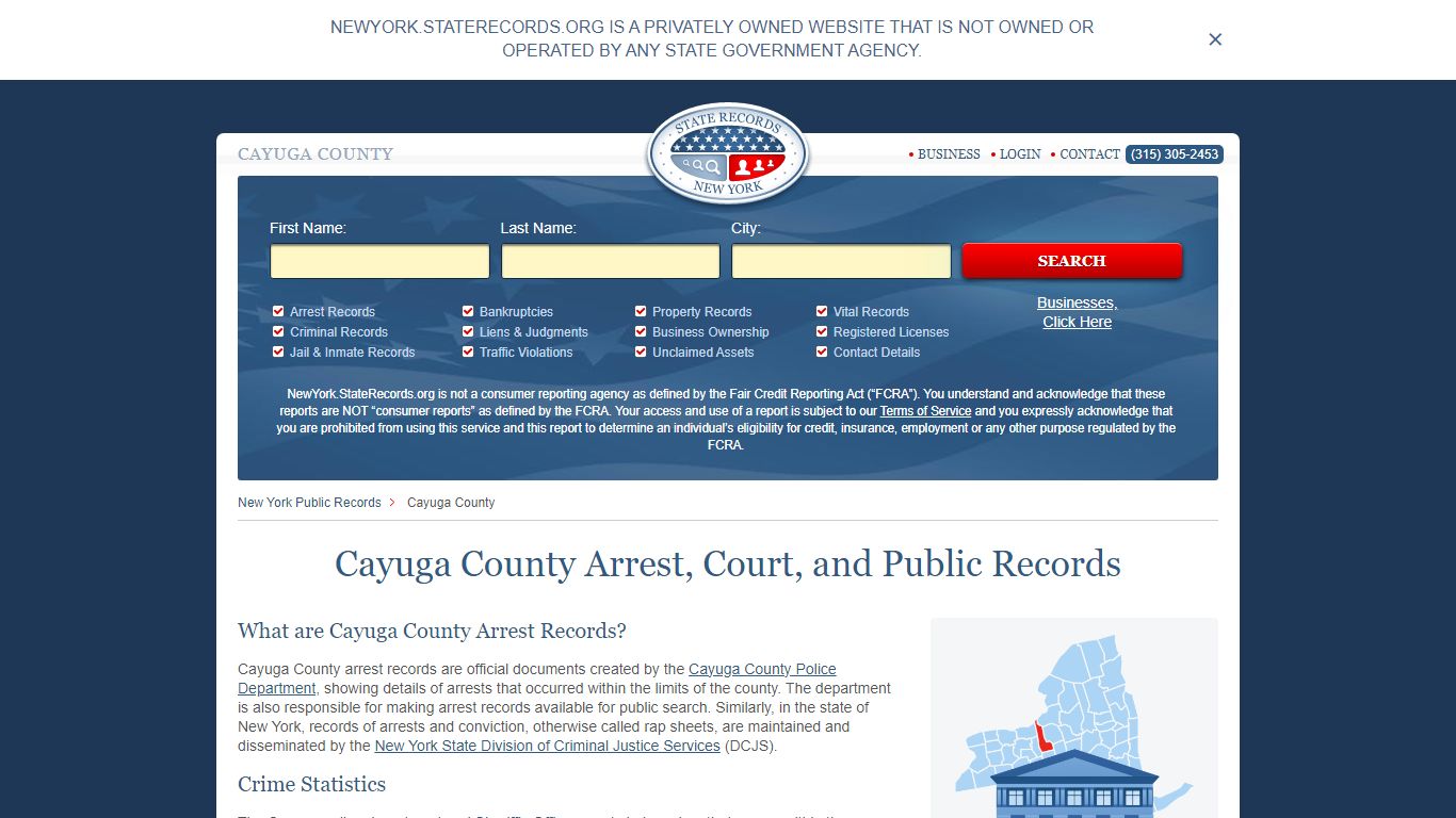 Cayuga County Arrest, Court, and Public Records